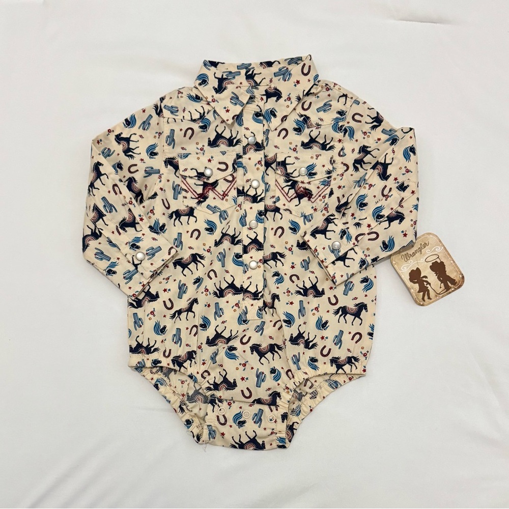 Wrangler Button Up Onesie - Size 12 Months